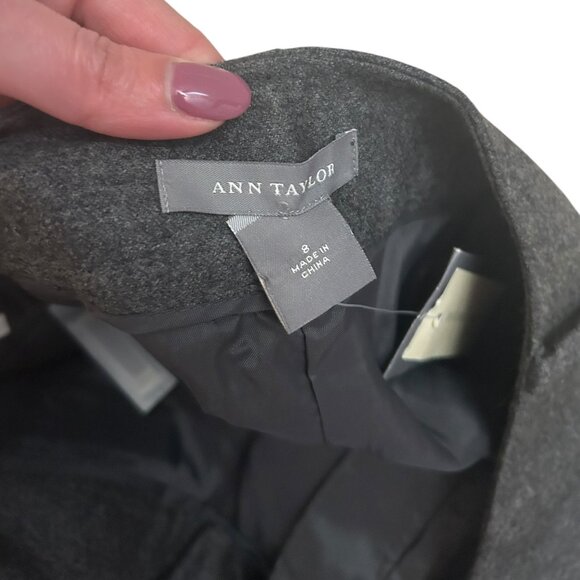 Ann Taylor Women's Sz. 8 Grey Charcoal Wool Cashmere Blend Fully Lined Pants NWT - Picture 8 of 8